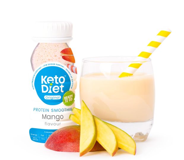 Proteinové smoothie Mango KetoDiet. Proteinový drink ready to go
