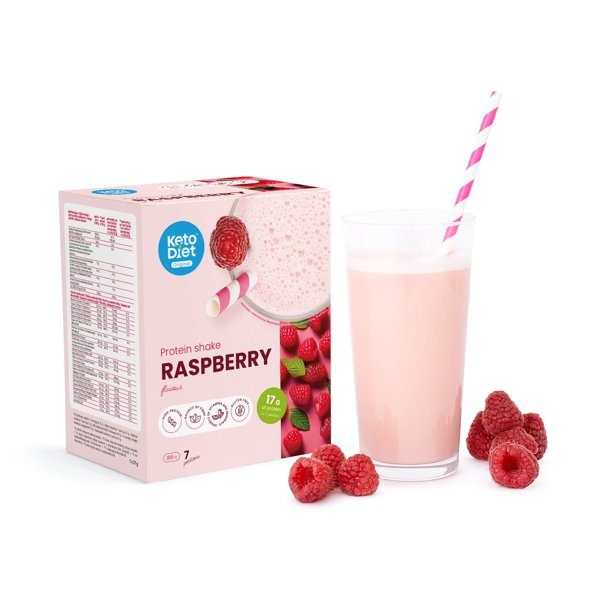 Proteinový nápoj – příchuť malina (7 porcí)