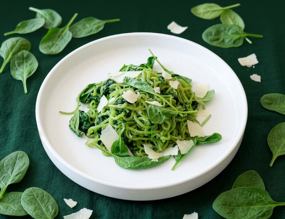KetoDiet konjakové nudle se špenátem