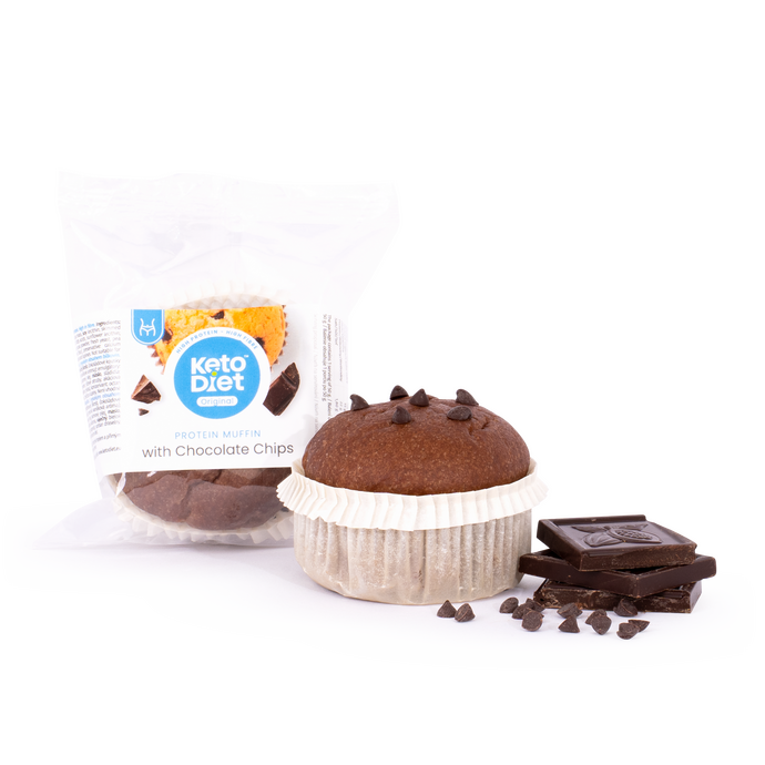 Proteinový muffin s kousky čokolády (1 ks – 1 porce)