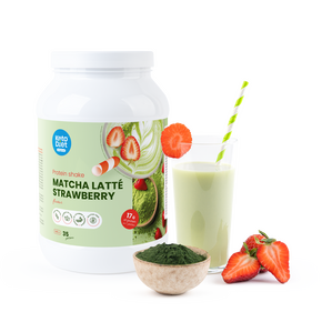 Proteínový nápoj – príchuť Matcha latté & jahoda