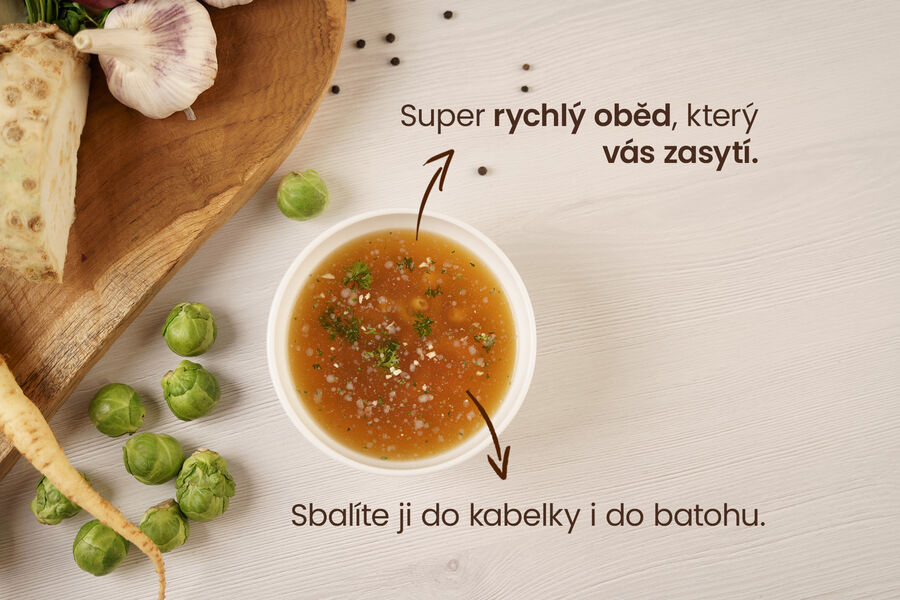 Proteinová polévka – hovězí s těstovinami