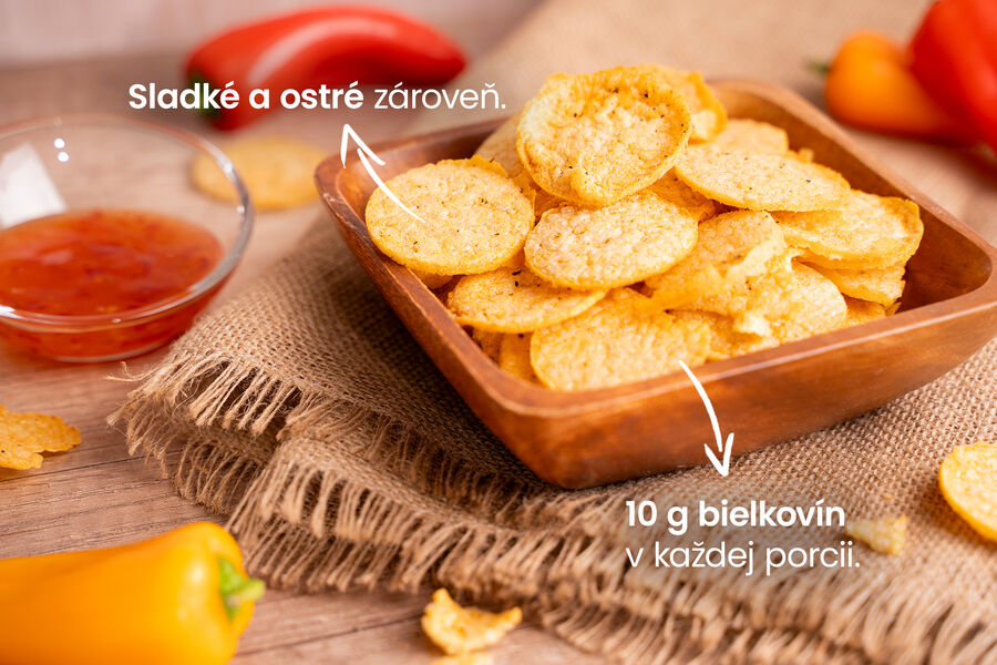Proteínové čipsy – príchuť thajská sweet chilli
