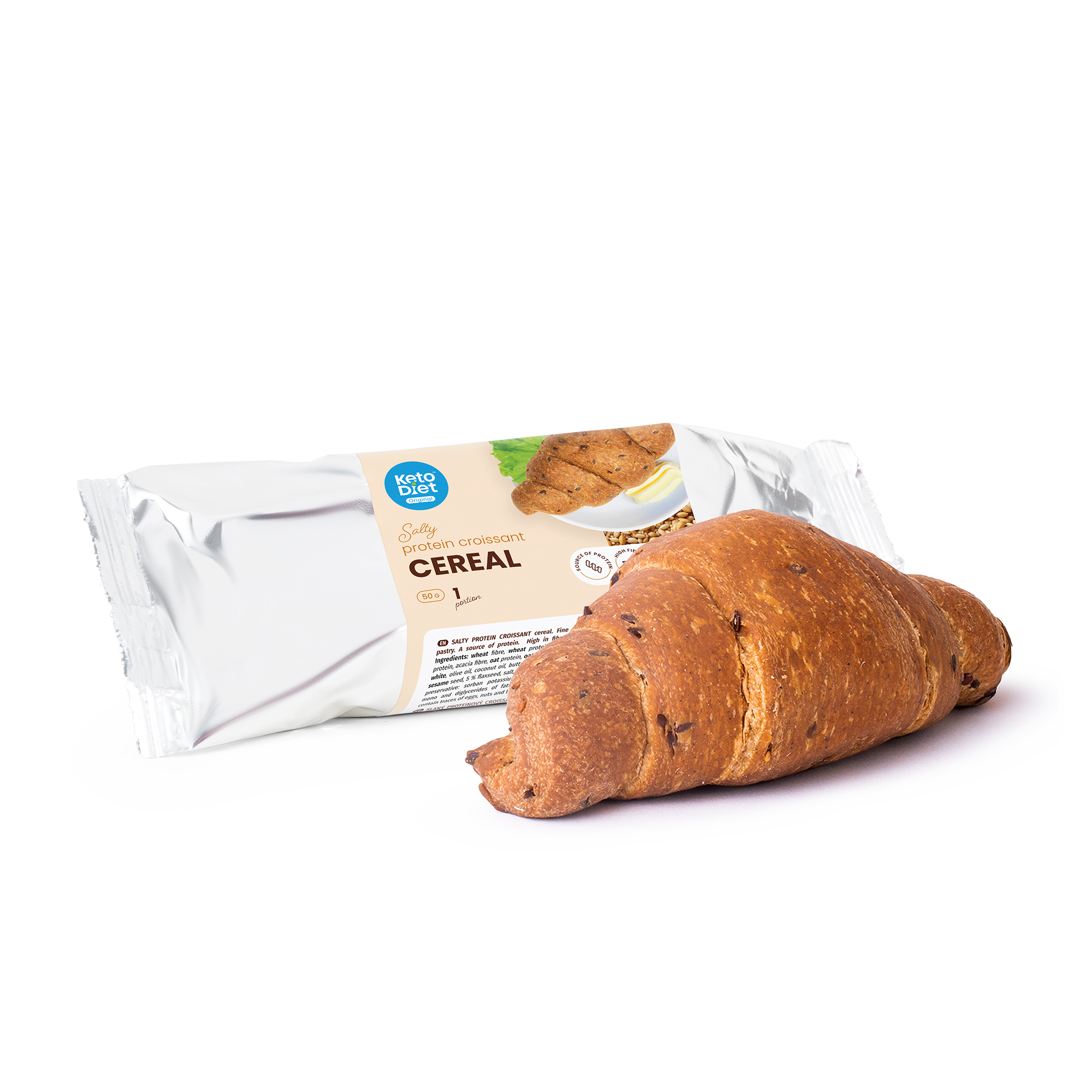 Slaný proteinový croissant - cereální (1 ks - 1 porce)