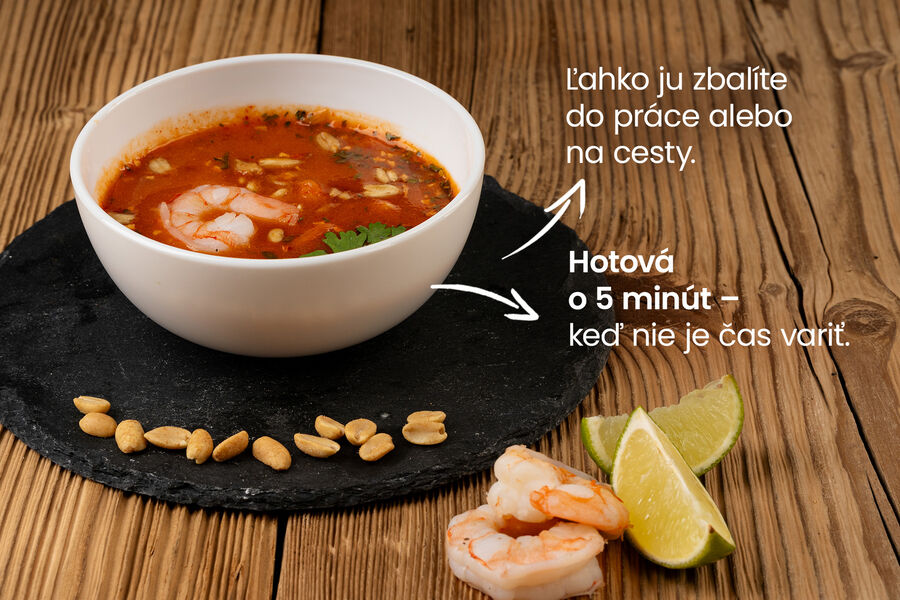 Proteínová polievka – príchuť thajskej krevety