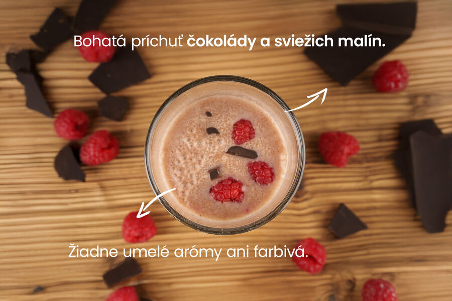 Proteínový nápoj – príchuť čokoláda & malina