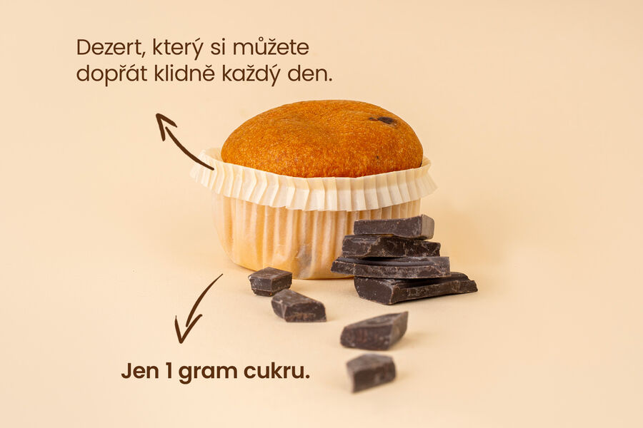 Proteinový muffin s kousky čokolády