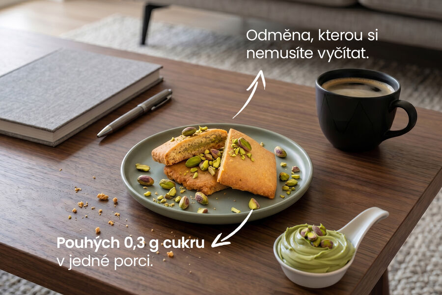 Proteinové cookies s pistáciovým krémem (7 porcí)