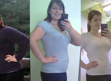 Alena, ktorá schudla s proteínovou diétou KetoDiet, na fotke pred a po svojej chudnúcej premene.