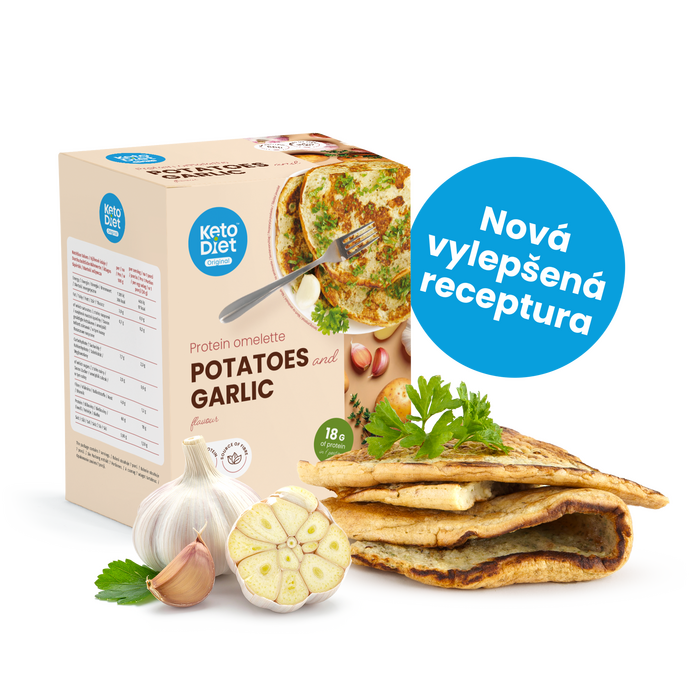 Proteínová omeleta – „zemiaková placka“ s cesnakom a majoránom