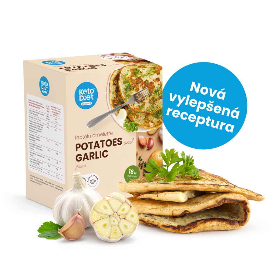 Proteínová omeleta – „zemiaková placka“ s cesnakom a majoránom