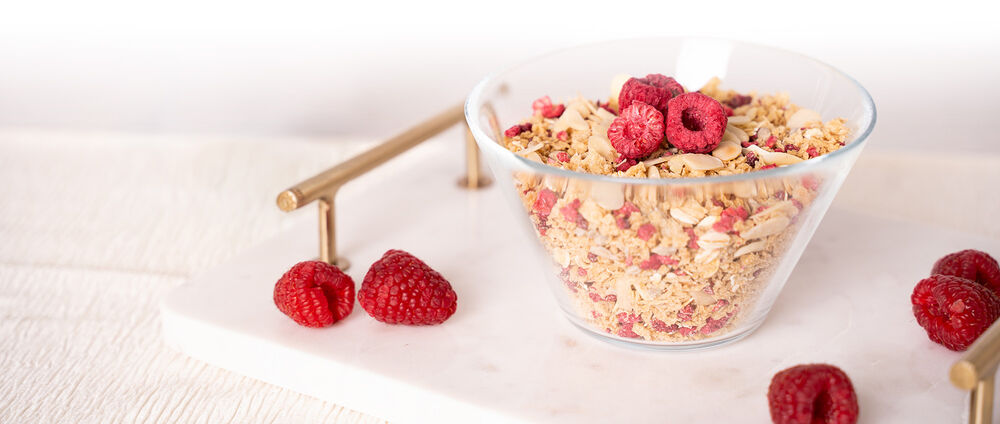 Proteinové müsli KetoDiet – s malinami a vanilkovou příchutí (7 porcí)