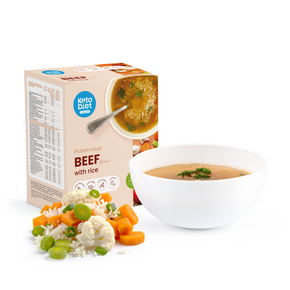 Proteínová polievka KetoDiet – hovädzia s ryžou (7 porcií)