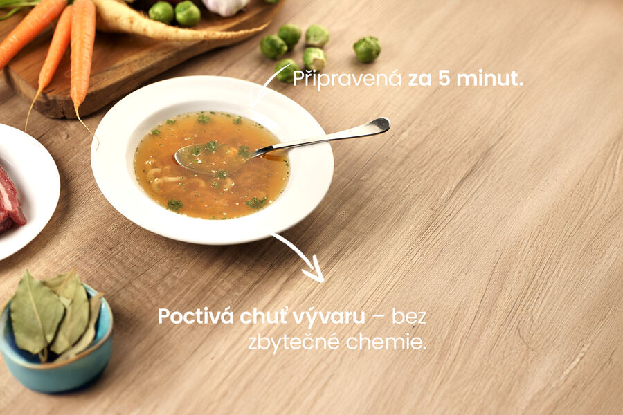 Proteinová polévka – hovězí s těstovinami