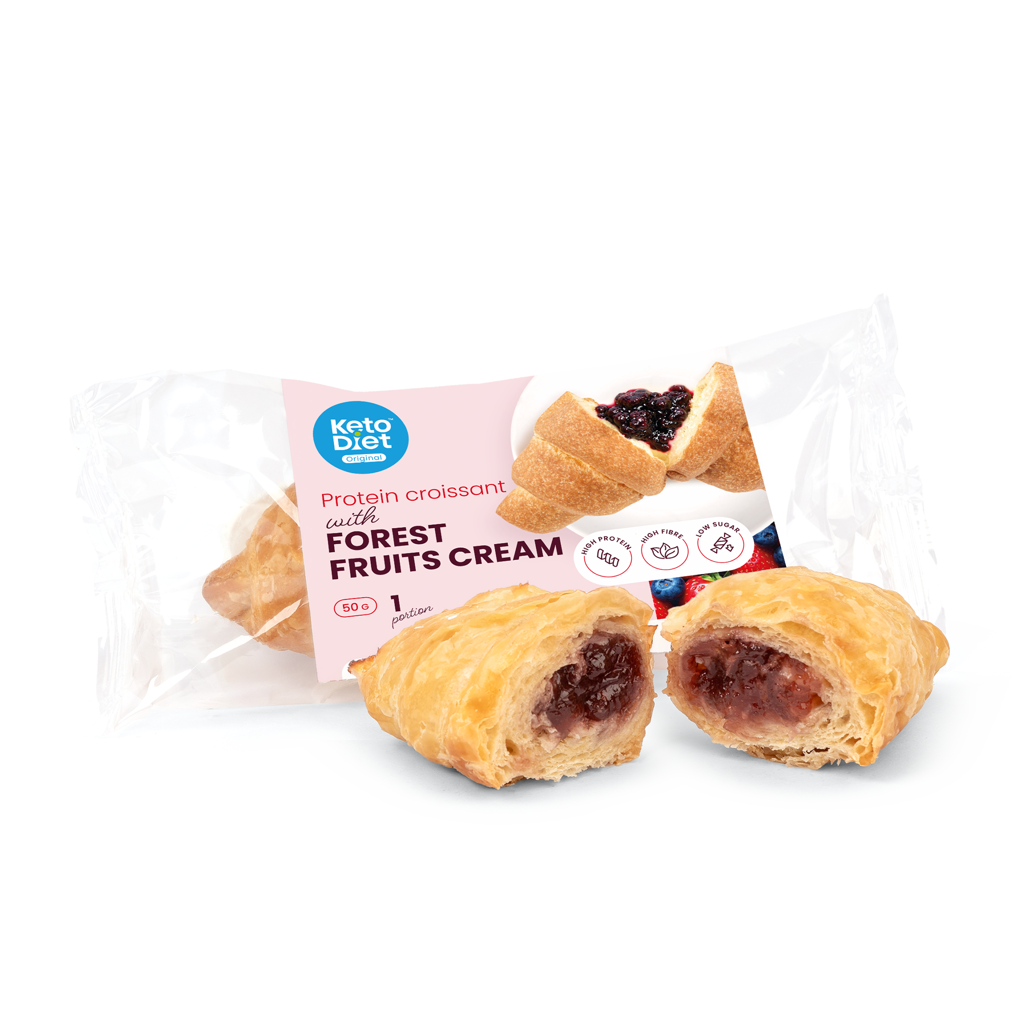 Proteinový croissant - náplň lesní plody (1 ks - 1 porce)