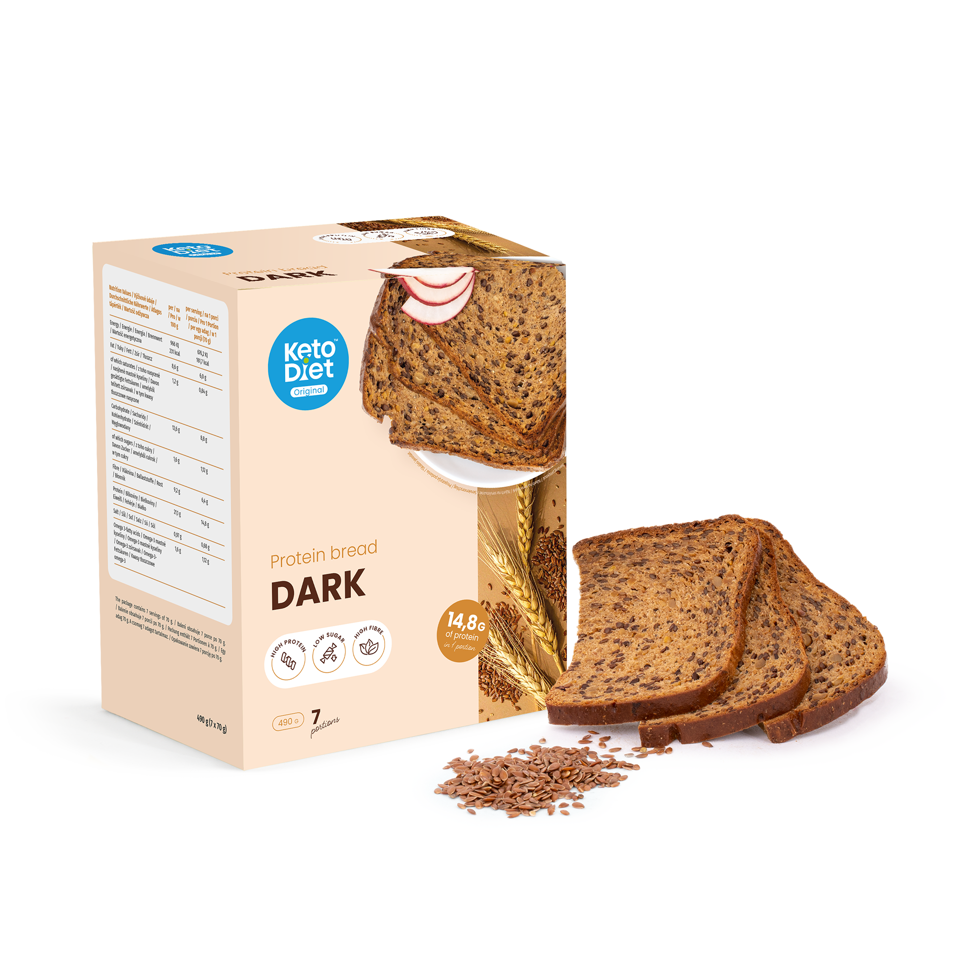 Proteinový chléb – tmavý (7 porcí)