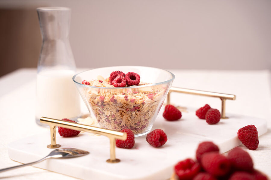 Proteinové müsli KetoDiet – s malinami a vanilkovou příchutí (7 porcí)