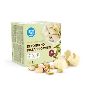 Keto Bueno Pistachio White – chrumkavé oblátky