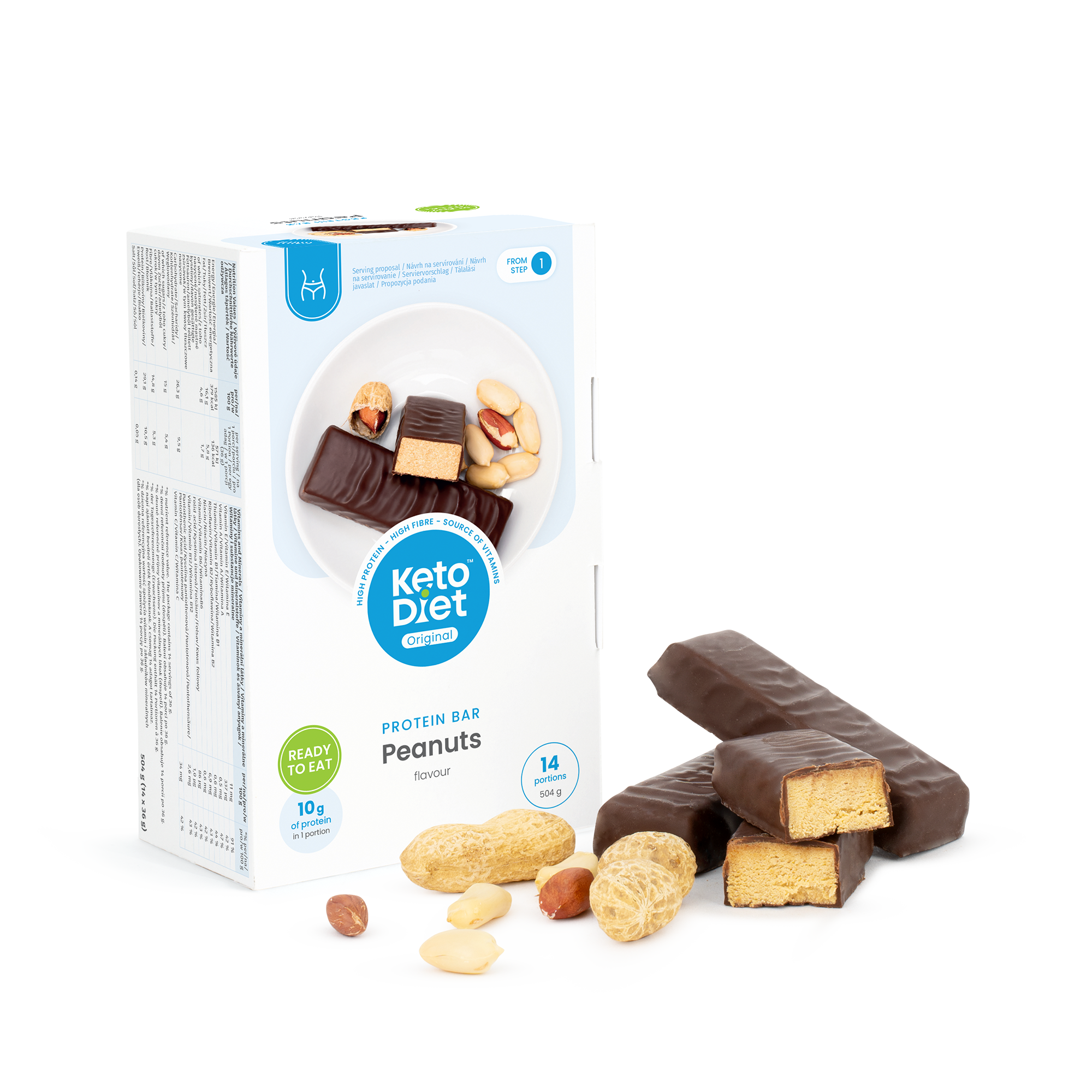 Proteinové tyčinky - s arašídy (14 ks - 7 porcí)