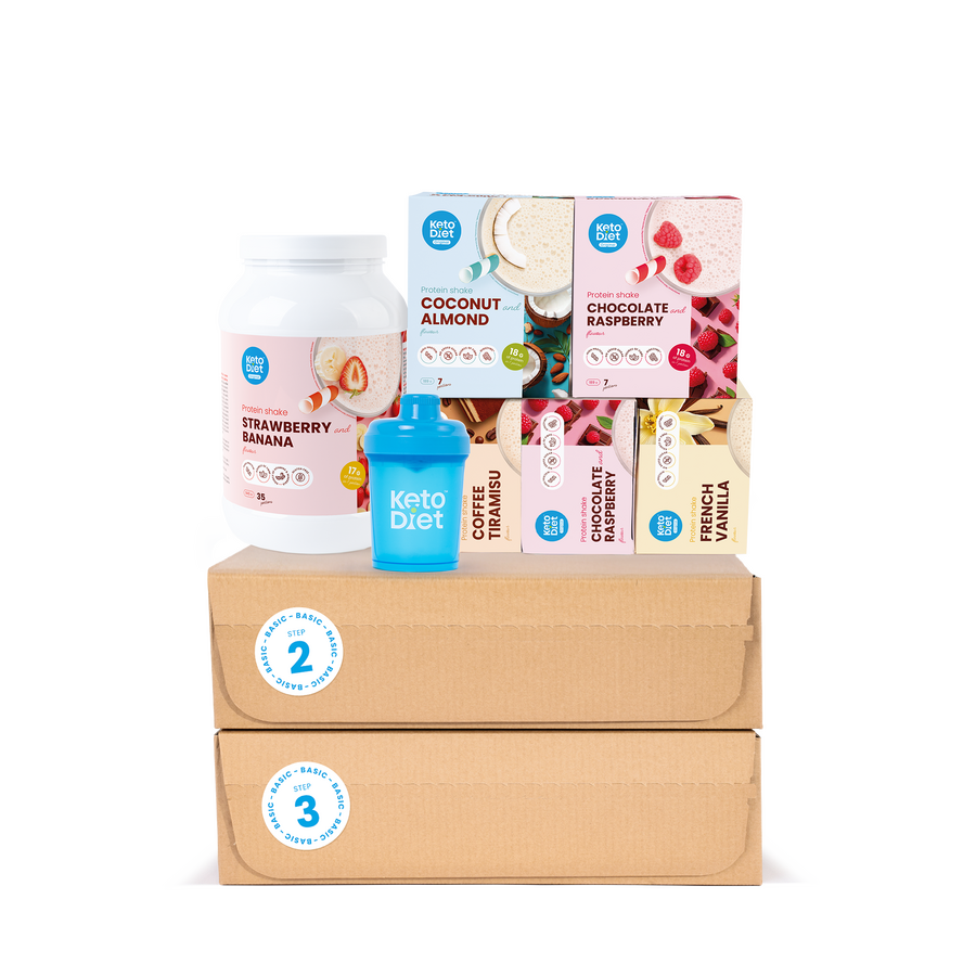 Kompletné proteínové nápoje BASIC na 6 týždňov (1. + 2. + 3. krok)