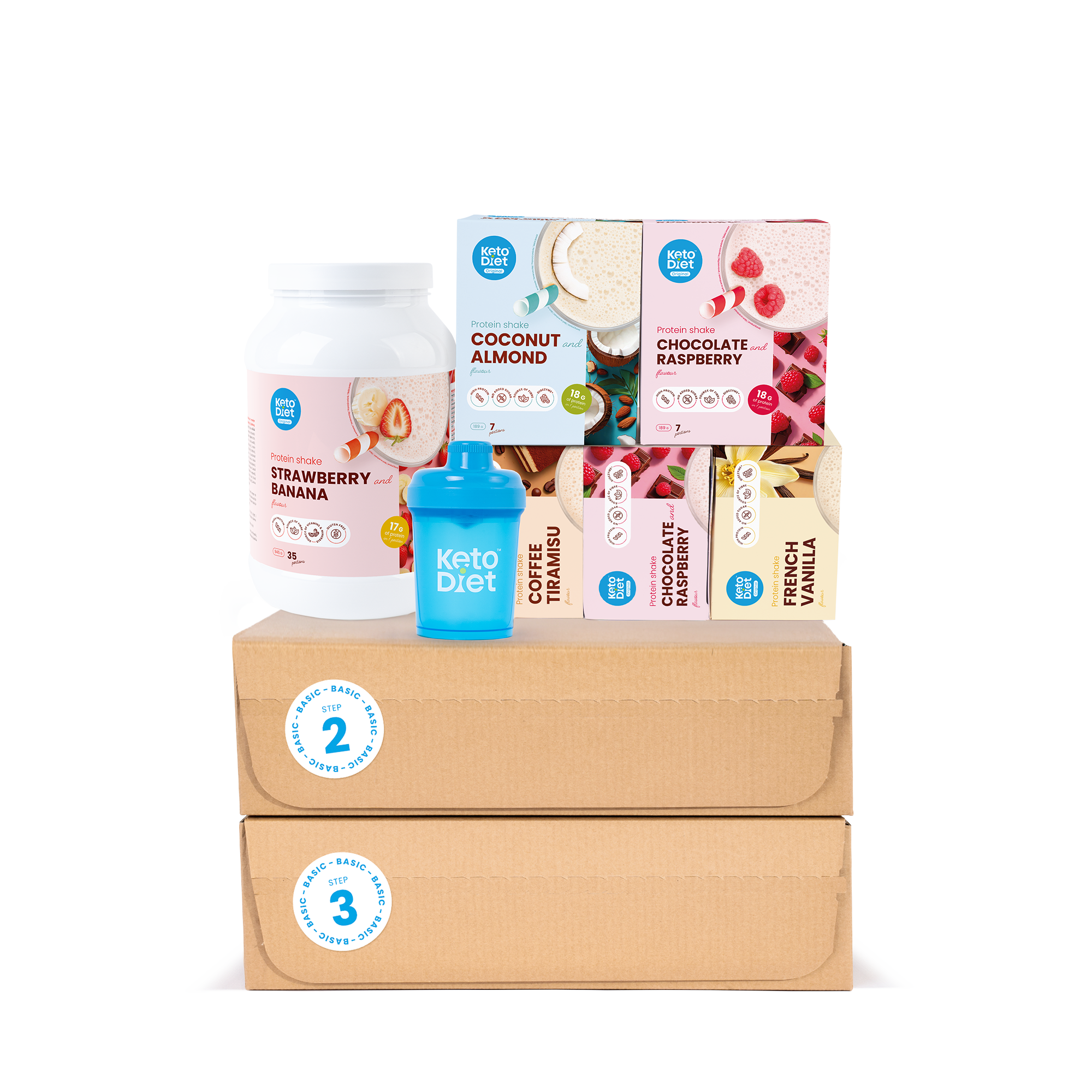 Kompletní BASIC proteinové nápoje na 6 týdnů (1. + 2. + 3. krok)