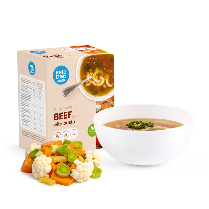 Proteínová polievka – hovädzia s cestovinami