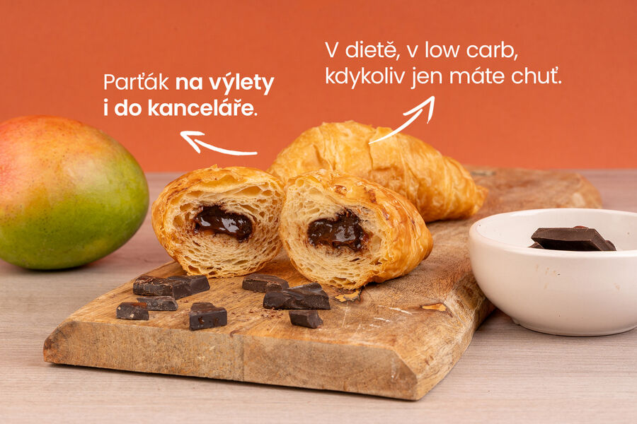 Proteinový croissant – náplň čokoláda & mango