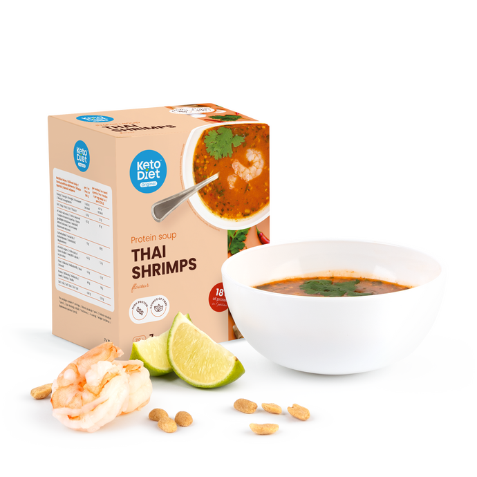 Proteínová polievka – príchuť thajskej krevety