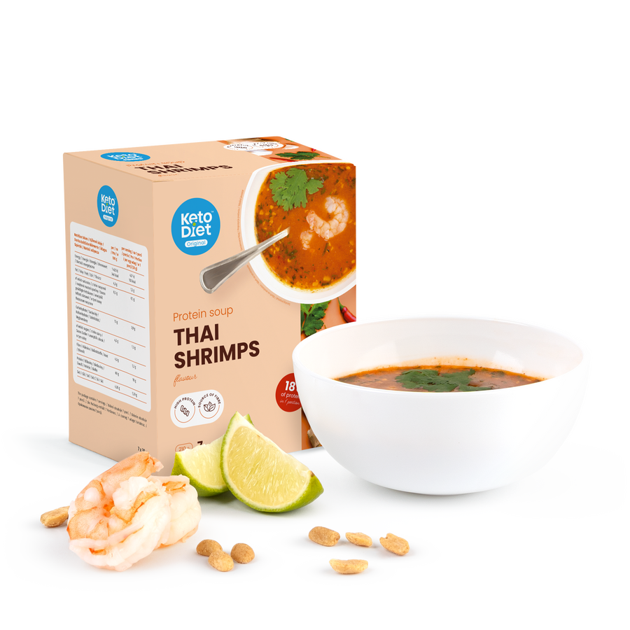 Proteínová polievka – príchuť thajskej krevety