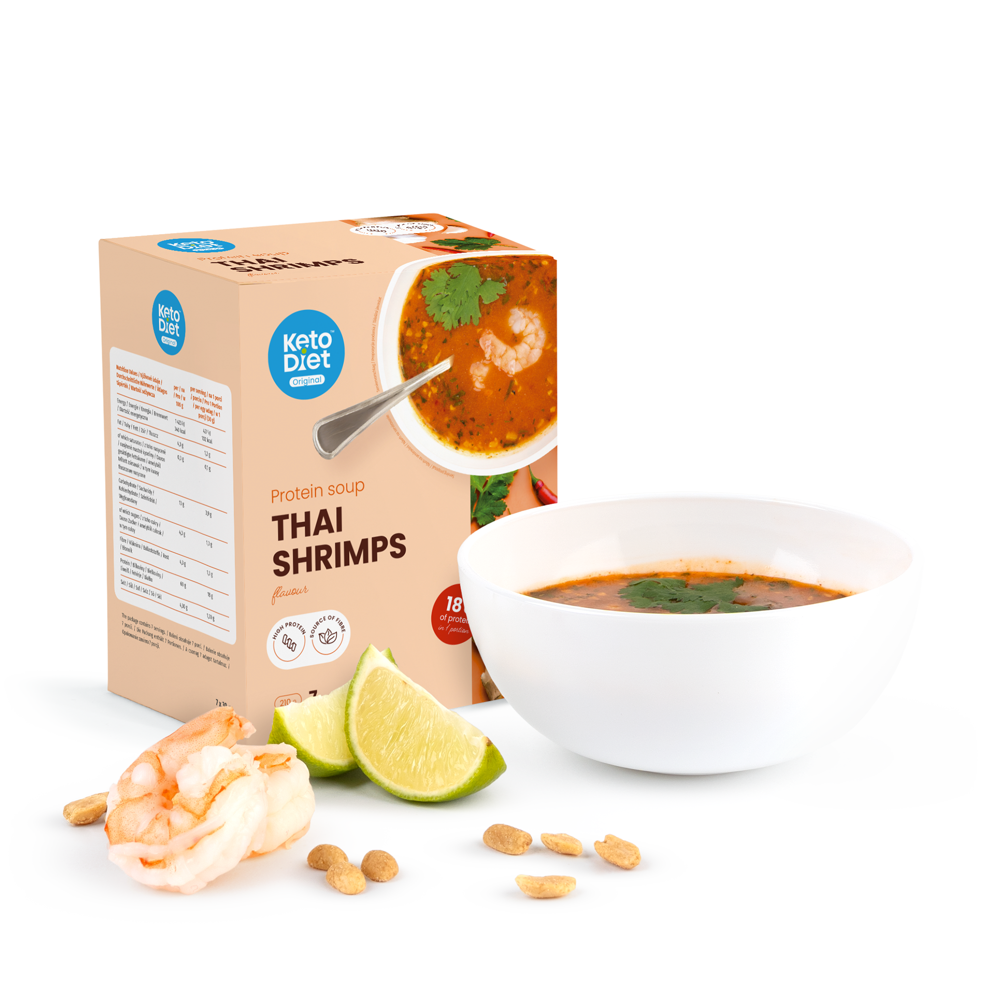 Proteinová polévka – příchuť thajské krevety (7 porcí)