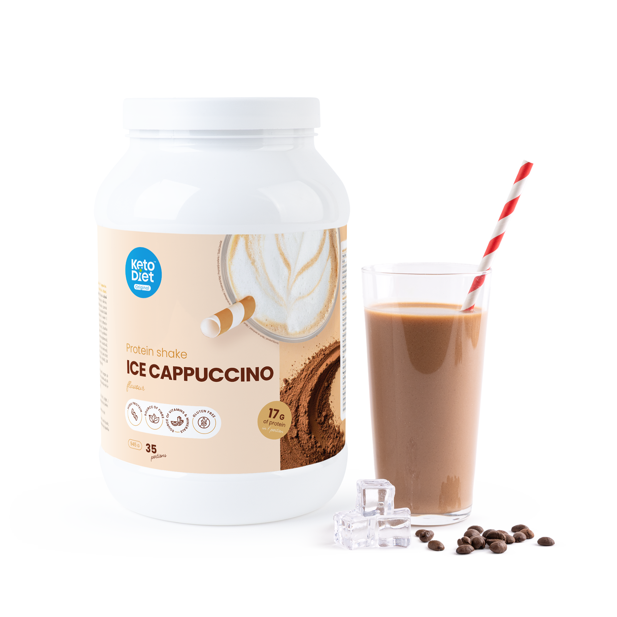 Proteinový nápoj - příchuť ledové cappuccino (35 porcí)